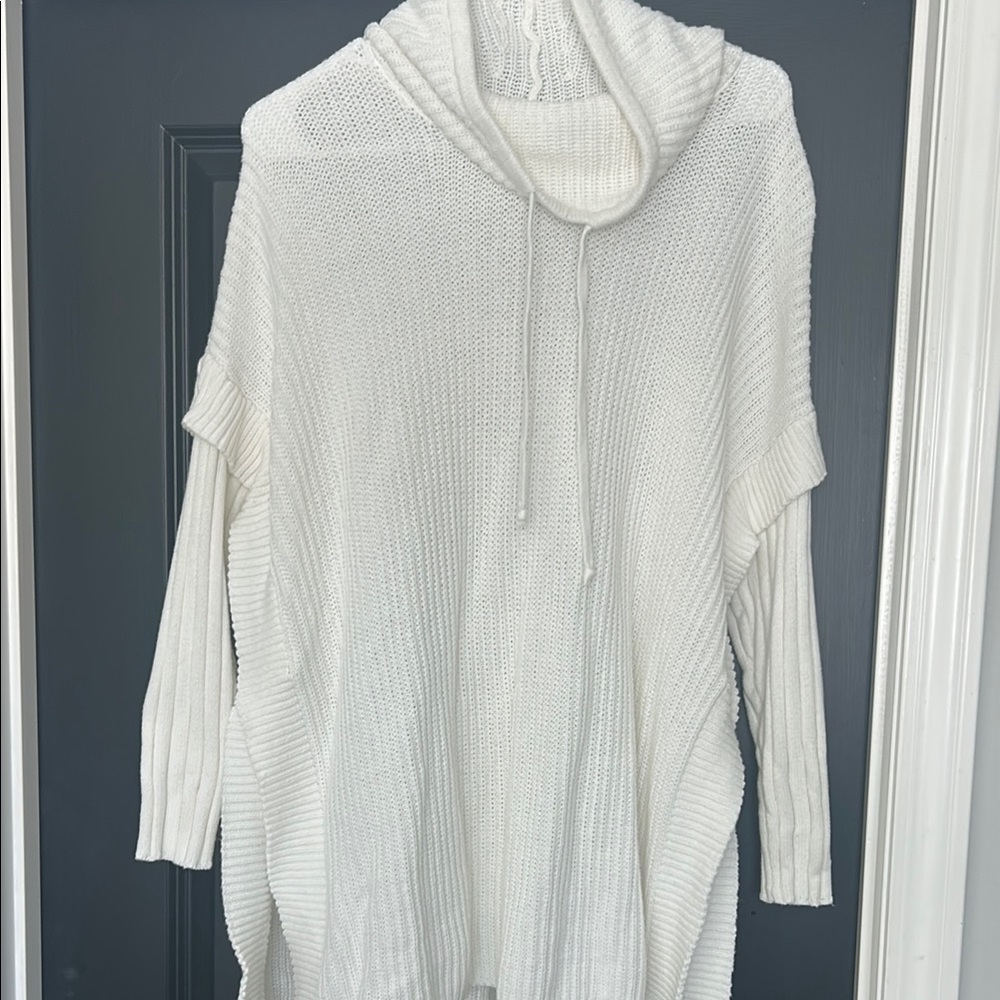 Women's White Hooded Sweater